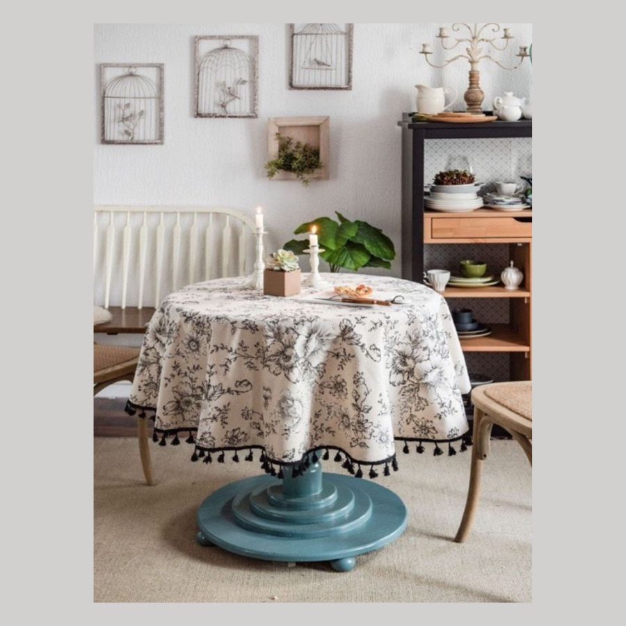 Khăn Trải Bàn Hoa Vintage Trang Trí, Decor Nhà- Maccy Home Decor 1