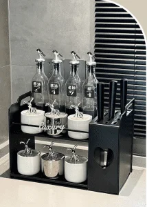 Bộ Lọ Gia Vị Gốm Sứ Có Kèm Giá Cắm Dao