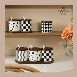 Bình Gốm Đựng Gia Vị Phong Cách Bắc Âu - Maccy Home Decor