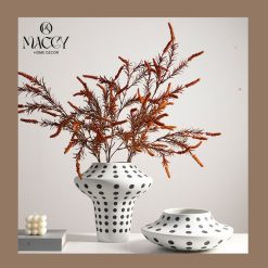 Bình Gốm Sáng Tạo Tối Giản Chấm Bi Trang Trí Decor Nhà - Maccy Home Decor