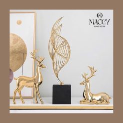 Tượng Cặp Đôi Nai Vàng Trang Trí, Decor Nhà - Maccy Home Decor