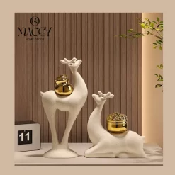 Tượng Nai Tài Lộc Trang Trí, Decor Phòng Khách - Maccy Home Decor