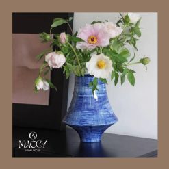 Lọ Hoa Gốm Xanh Nhẹ Nhàng Sang Trọng - Maccy Home Decor