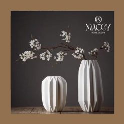 Bình Gốm Vân Gấp Ánh Sáng - Maccy Home Decor