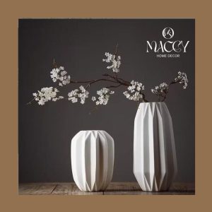 Bình Gốm Vân Gấp Ánh Sáng - Maccy Home Decor