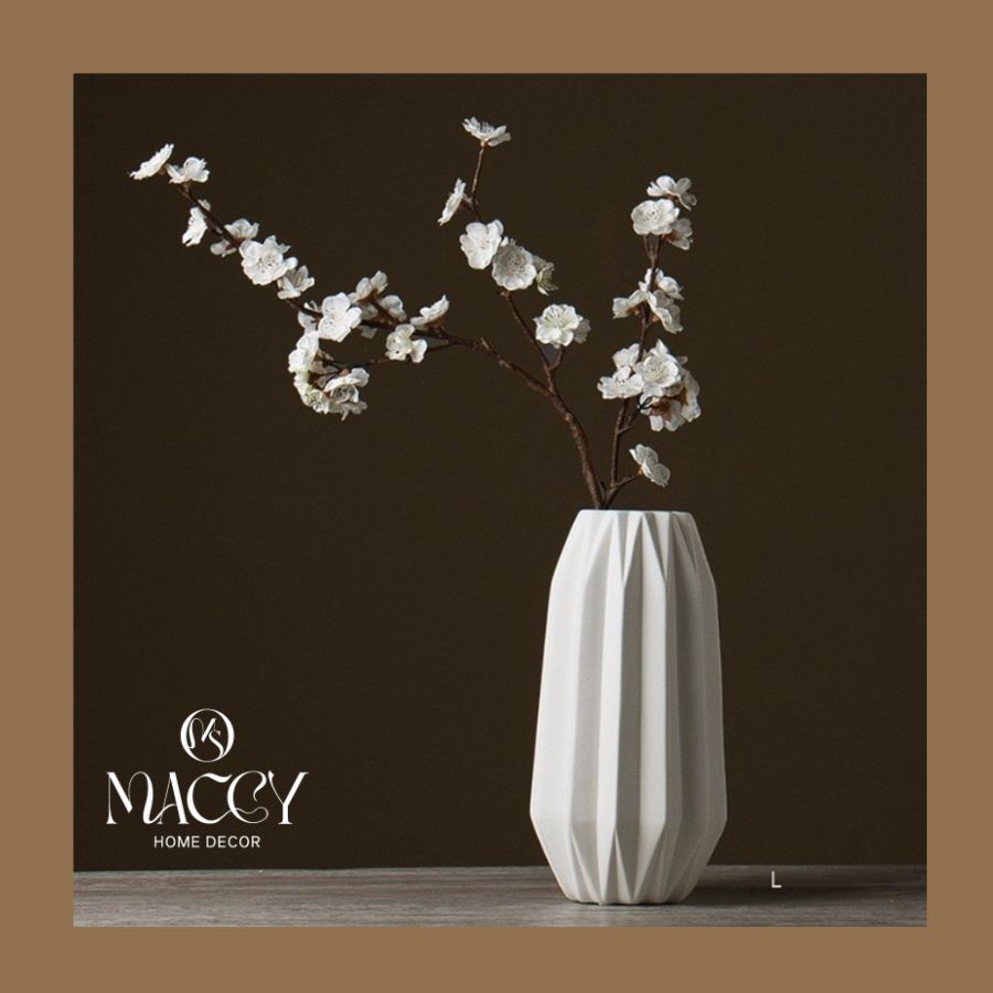 Bình Gốm Vân Gấp Ánh Sáng 03 - Maccy Home Decor