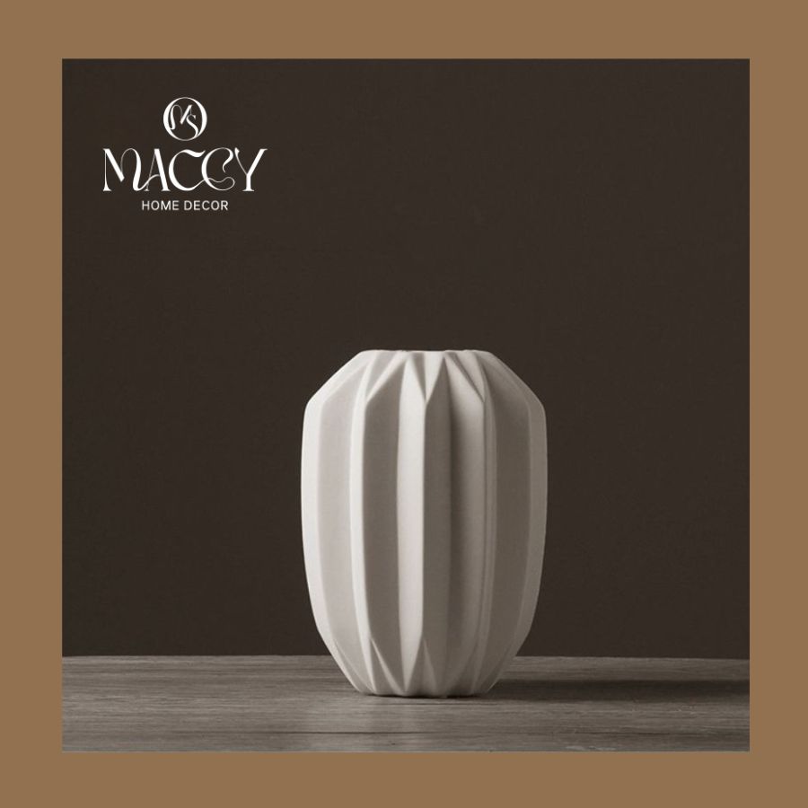 Bình Gốm Vân Gấp Ánh Sáng 04 - Maccy Home Decor