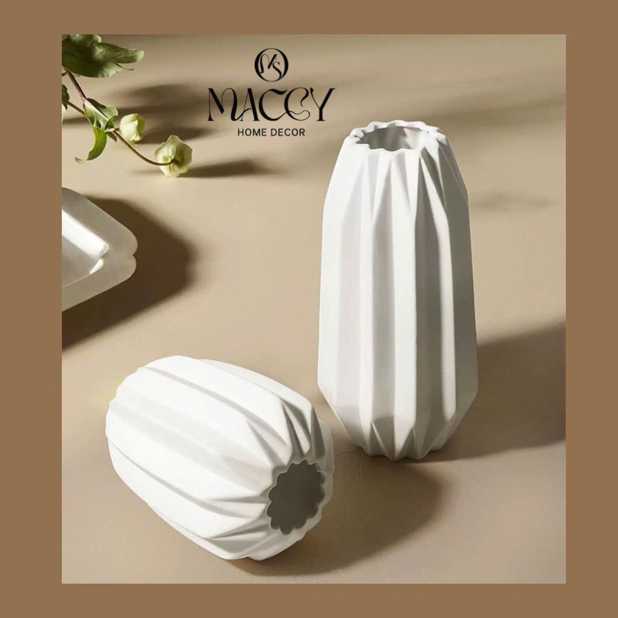 Bình Gốm Vân Gấp Ánh Sáng 08 - Maccy Home Decor