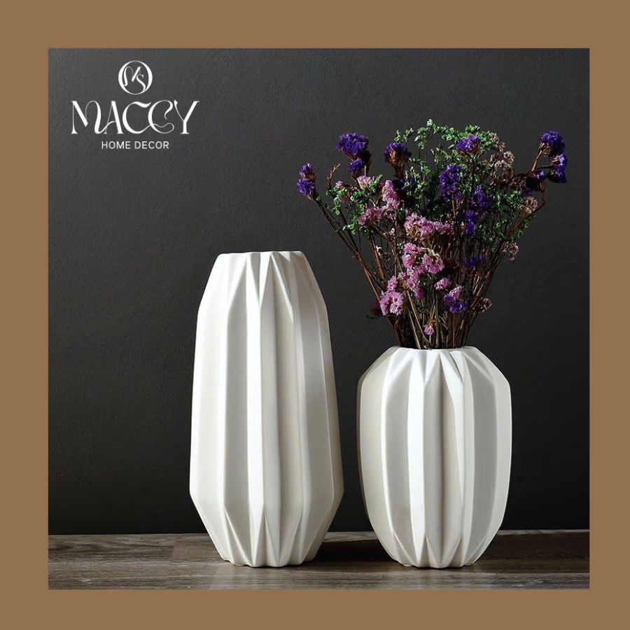 Bình Gốm Vân Gấp Ánh Sáng10- Maccy Home Decor