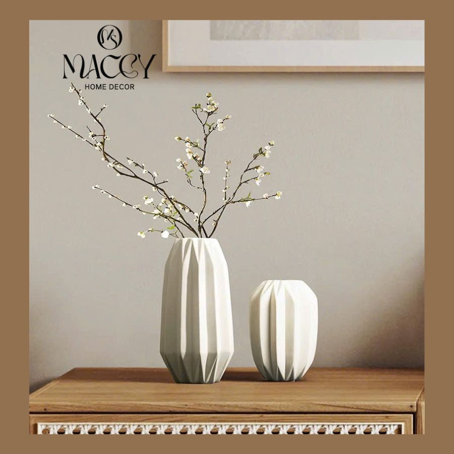 Bình Gốm Vân Gấp Ánh Sáng14- Maccy Home Decor