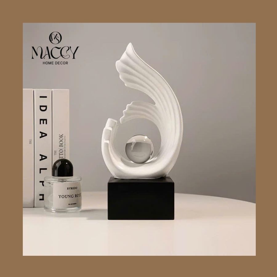 Tượng Sóng Pha Lê Trang Trí, Decor Tủ Phòng Khách 01 - Maccy Home Decor