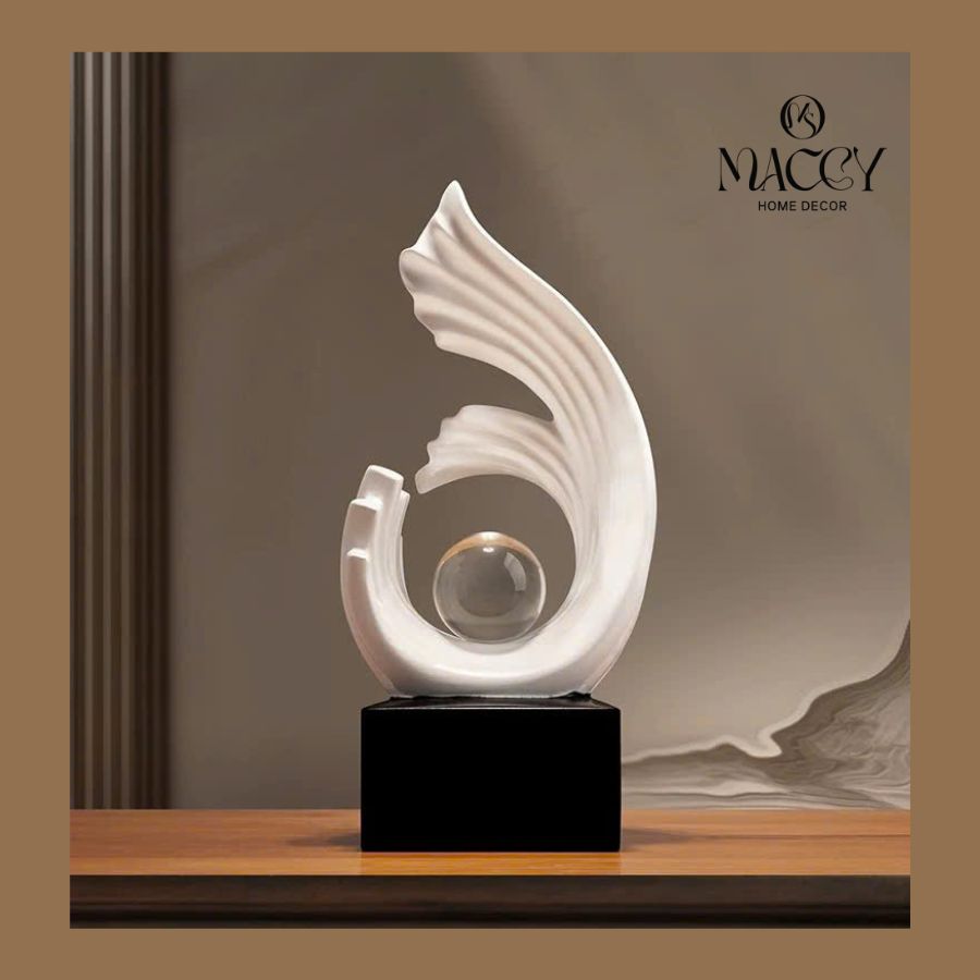 Tượng Sóng Pha Lê Trang Trí, Decor Tủ Phòng Khách 02 - Maccy Home Decor
