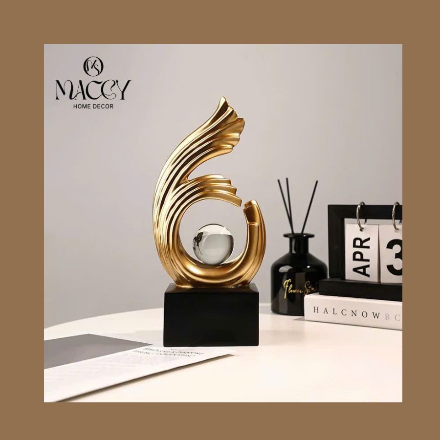 Tượng Sóng Pha Lê Trang Trí, Decor Tủ Phòng Khách 05 - Maccy Home Decor