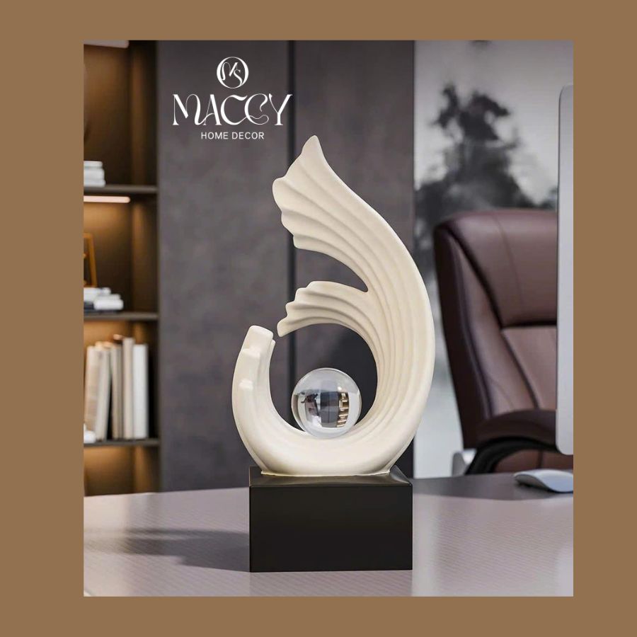 Tượng Sóng Pha Lê Trang Trí, Decor Tủ Phòng Khách 06 - Maccy Home Decor