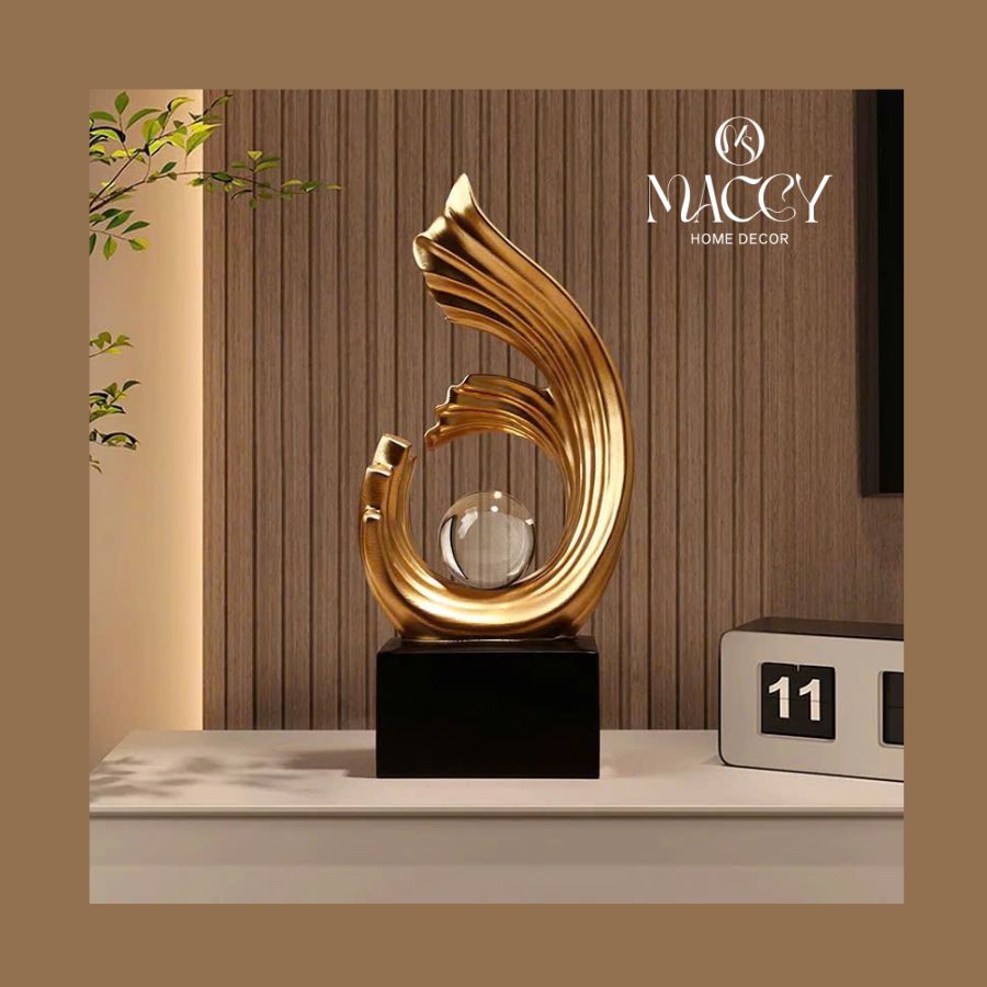 Tượng Sóng Pha Lê Trang Trí, Decor Tủ Phòng Khách 07 - Maccy Home Decor