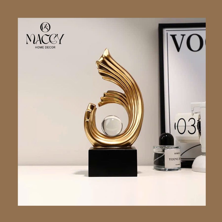 Tượng Sóng Pha Lê Trang Trí, Decor Tủ Phòng Khách 08 - Maccy Home Decor